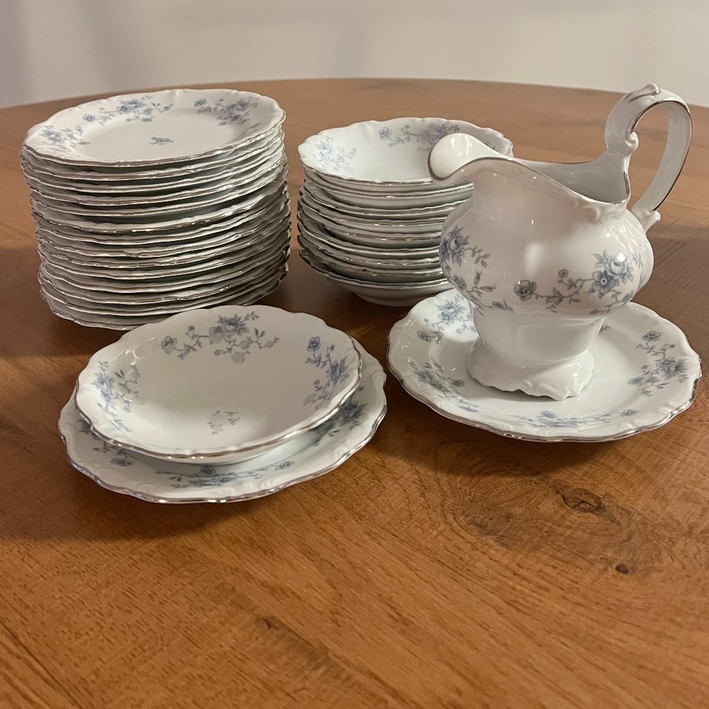 RARE FIND: Johann Haviland Bavaria Vintage Blue Garland, Dessert Set.